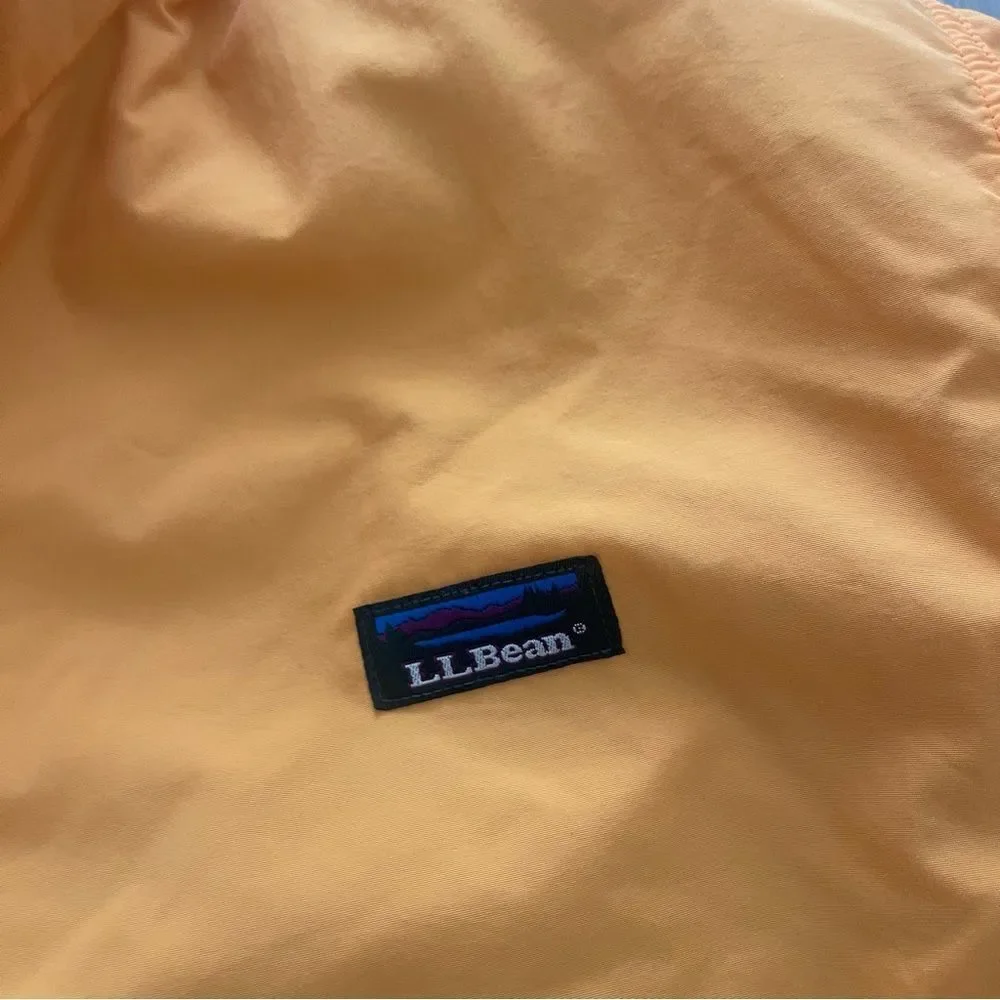 VINTAGE LL Bean Jacket Mens XL Orange Full ZIp Windbreaker Bomber Fleece Lined - Picture 4 of 7